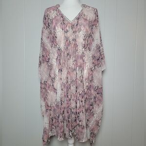 NWT Jennifer Lopez JLo Pink Python Print Rhinestone Neckline Kaftan Tunic Y2K M